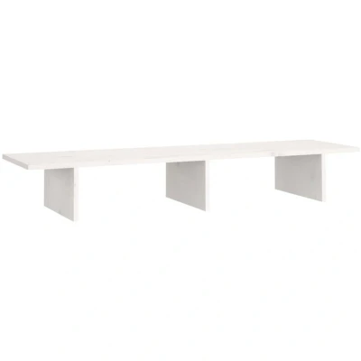 Image of vidaXL Monitor Stand White 100x27x15 cm Solid Wood Pine