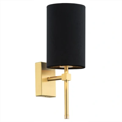 Image of Abruzzo Wall Lamp With Shade Black, Brushed Brass