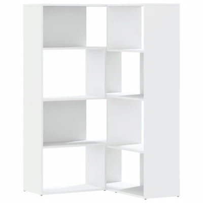 Image of vidaXL Corner Bookcase 4 Tier White 85x85x140 cm Engineered Wood