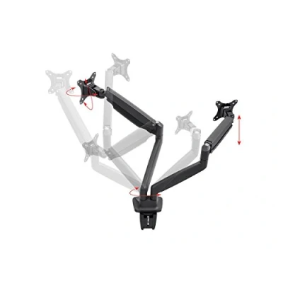 Image of Monoprice 115525 Dual Monitor Adjustable Gas Spring Desk Mount (15 to 34 Inch)