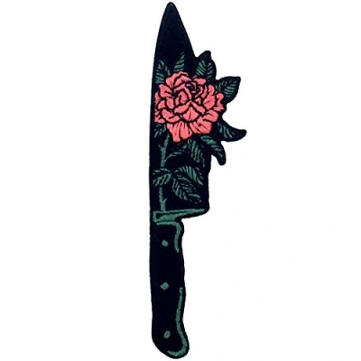 Image of ZEGIN Flower from Dagger Patch Embroidered Applique Badge Iron On Sew Emblem