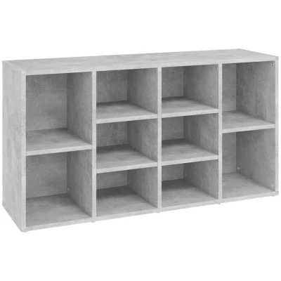 Image of vidaXL Shoe Bench Modern Household Wardrobe Storage Organisation Shelf Rack Home Organiser Space Cabinet Chipboard Concrete Grey
