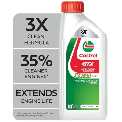 Image of Castrol GTX 10W 40 A3/B4 Engine Oil 1L