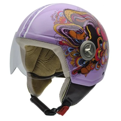Image of NZI 490021G547 Vintage II Graffiti Open Face Motorcycle Helmet, Olive Oyl Illustration, XS