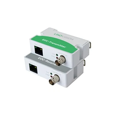 Image of LINOVISION POE/Ethernet Over Coax EOC Converter IP Max 1000m Power and Data Transmission Regular RG59 Coaxial Cable for Upgrading Analog Surveillance System to