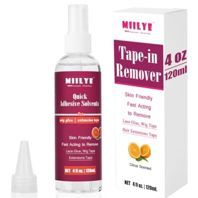 Image of MIILYE Lace Glue Remover/Tape in Extension Remover Spray 4OZ/120ml, Wig for Front Fast Removes Double Sided Adhesive Tape Hair Extensions Gentle on Skin No Greasy Easy to Clean