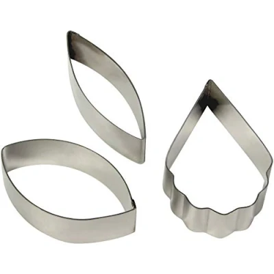Image of PME CO220 Stainless Steel Cattleya Orchid Petal Cutters, Set of 3 Silver x 4 7 cm