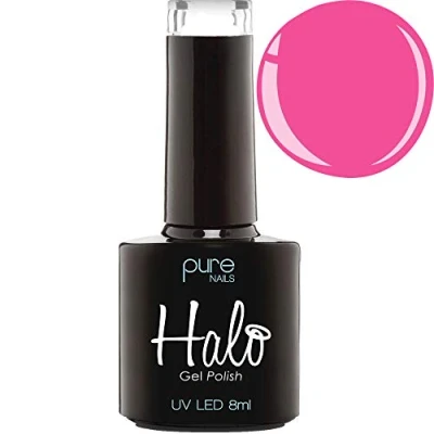 Image of Halo Gel Polish 8ml Neon Pink. UV/LED Nail Polish, Long Lasting &amp; Easy To Apply. Soak Off Art Colours For Manicure Pedicure. Professional Home Use.