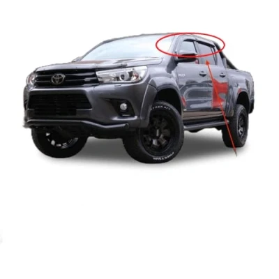 Image of AC WOW 4x Wind Deflectors Compatible with Toyota HiLux 4 Door 2015 2016 2017 2018 2019 2020 2021 2022 Tinted Acrylic Glass Side Windows Visors Rain Snow Sun Guards