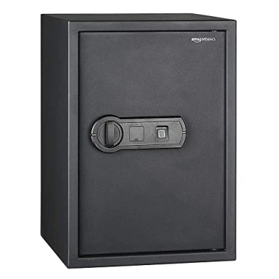 Image of Amazon Basics Biometric Fingerprint Electronic Safe, 50 L, Black