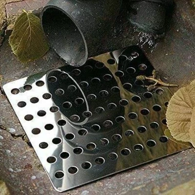 Image of Garden Mile 2pc Square Drain Guard Covers Large Rustproof Stainless Steel Outdoor Swirl Gutter Pipe Keep To Stop Leaves And Debris Blocker