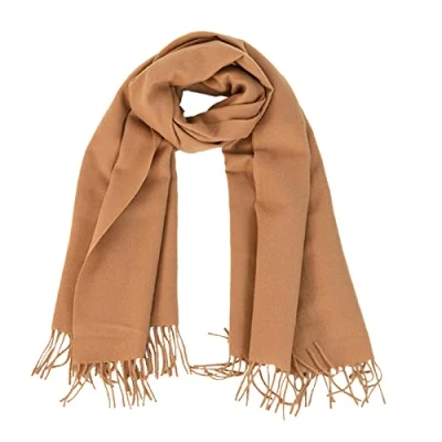Image of Micoop Winter Cashmere Feel Scarf Solid Colour Pashmina Shawl Wraps Soft Warm blanket Scarves for Women Girls (khaki)
