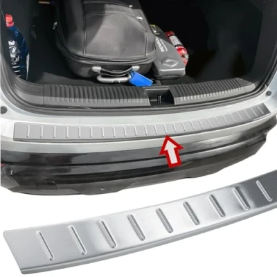 Image of Recambo Boot Sill Protector Stainless Steel Matte Brushed with Texture Compatible Renault Austral Year of Manufacture from 2022 Onwards Styling and Protection for the Bumper