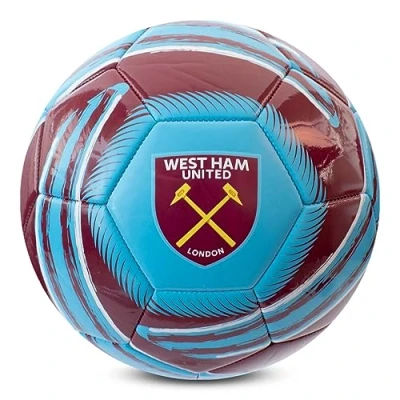 Image of Hy Pro Officially Licensed West Ham F.C. Cyclone Football Size 5, Hammers, Training, Match, Merchandise, Collectible For Kids and Adults, Burgundy