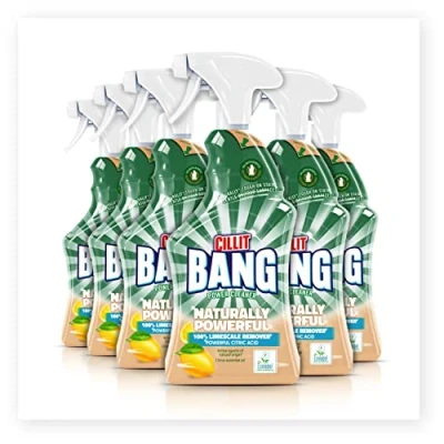 Image of Cillit Bang Limescale Remover, 100% Removes Naturally Powerful Spray, Scent: Fresh Fragrance (Size: 6 x 750ml)