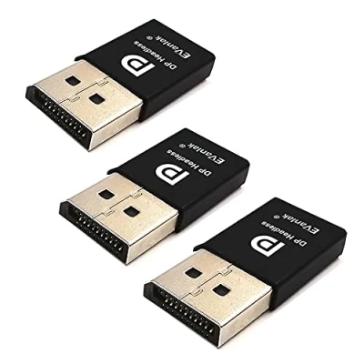 Image of EVanlak DispalyPort Headless Ghost Display Emulator for PC 4K DP Dummy Plug (fit 1080@60Hz 3840x2160@17hz) 3Pack
