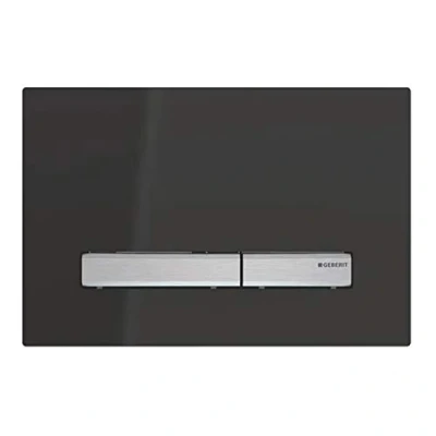 Image of Geberit Sigma 50 Plate (for 2 flushes, Front Actuation, Colour Black, for UP cisterns) 115788DW2, 24.6x1.3x16.4 cm