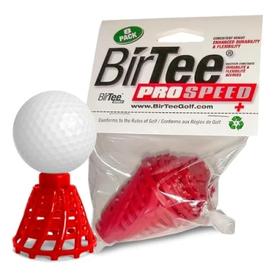 Image of BirTee Golf Tees PRO Speed Plus with Flexibility &amp; Durability 8 Pack. Indoor Tees/Golf Simulator Tees/Winter Plastic (Red)