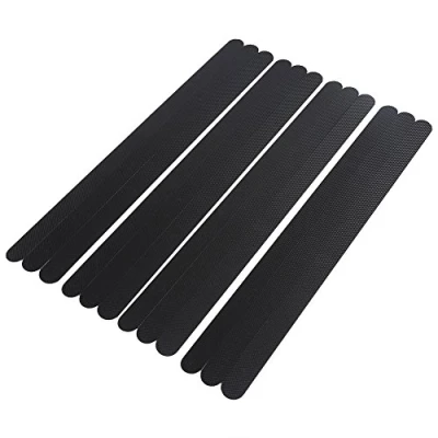 Image of TOPINCN Anti Slip Tape, Pre Cut Resistant Strips Safety No Skid Shower Tread Sticker for Bathtub Bathroom Ceramic Floor, 38X2cm(Black)