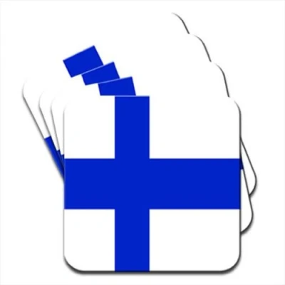 Image of Snuggle Finland Flag Set Of 4 Premium Wooden Coasters