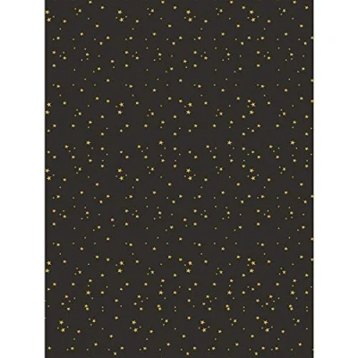 Image of Décopatch Ref FDA778C Yellow &amp; Black Starry Night Pattern Paper Pack Each Sheet 30 x 40cm, of 20 Sheets Best Used With Décopach Glue Varnish,