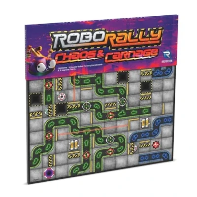 Image of Renegade Game Studios Robo Rally: Chaos &amp; Carnage Board Expansion Ages 12+ 2 6 Players 30 60 Minutes Playing Time
