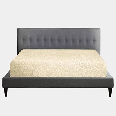 Image of Teddy Fleece Fitted Sheet Single, Super Soft Bottom With Elasticated Corners, Warm &amp; Cozy Polyrster Bed sheets, Cream
