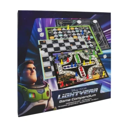 Image of Cartamundi Lightyear Games Compendium, Enjoy 4 Different Board Including Nine Men&#039;s Morris, Draughts, Ludo, Ladders Game, Great Gift For Ages 4+