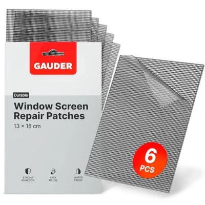 Image of GAUDER Window Screen Repair Patches (130 x 180 mm) Fibreglass Kit (6 pieces)