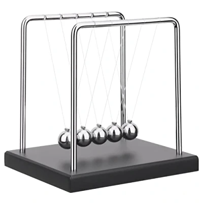 Image of QLKUNLA Newtons Cradle Balance Balls Science Physics Gadget Desktop Decoration Kinetic Motion Toy for Home and Office