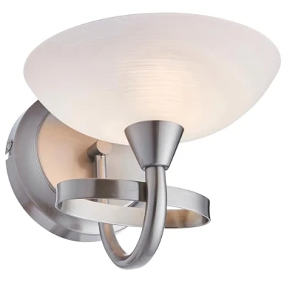 Image of National Lighting Decorative Contemporary Brushed Chrome G9 LED Compatible Wall Light with a White Painted Glass Shade