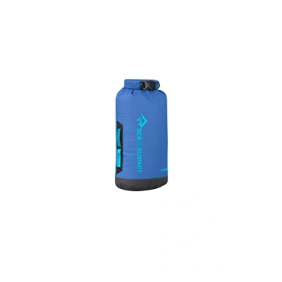 Image of Sea to Summit Big River Dry Bag L 20L Waterproof Roll Top Resistant Fabric Grab Handles, Lash Point &amp; D Ring For Kayaking Motorcycle Touring 26.4 x 24.4 48.1cm Surf Blue 250g
