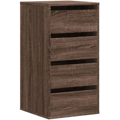Image of vidaXL Corner Chest of Drawers/Drawer Cabinet 4 Drawer Brown Oak Engineered Wood 40 x 41 76 cm for Bedroom, Living Room, Office
