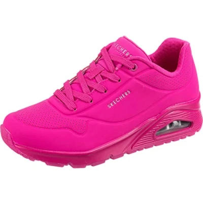Image of Skechers Women&#039;s Uno Night Shades Trainers, Hot Pink Durabuck, 6 UK