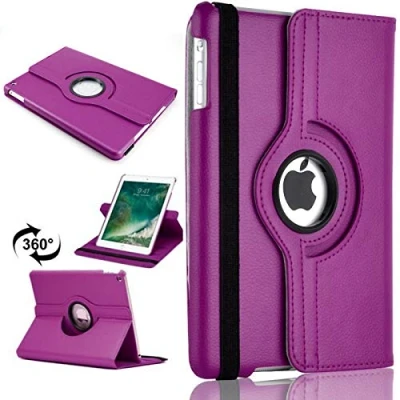 Image of 360 Leather Rotate Stand Case Folio Cover For Apple iPad Air 2 (2014) (Purple)