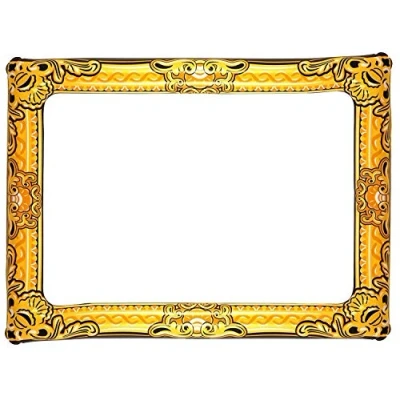 Image of Henbrandt 6x Inflatable Picture Frame in Gold 80cm x 60cm Photo Booth Selfie for Birthday Celebrations Anniversary Wedding Parties Perfect