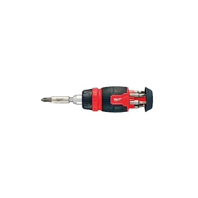 Image of Milwaukee Stubby Screwdriver, 8pc Set with Ratchet Function, Magnetic Bit Holder, Including 7 Bits PH/PZ/TX/SL, 1/4 inch Holder for Cordless Tools, 27 in 1 Version