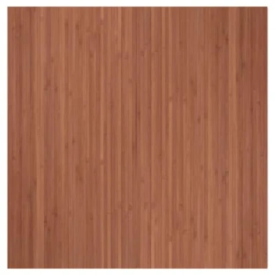 Image of vidaXL Bamboo Area Rug 100x100 cm Brown Square with Non Slip Backing, Durable &amp; Easy to Clean for Living Room Decoration