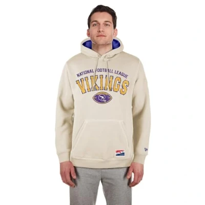 Image of Minnesota Vikings New Era Cap Nfl 3rd Down Hooded Pullover Classic Stone Official Team Color Unisex
