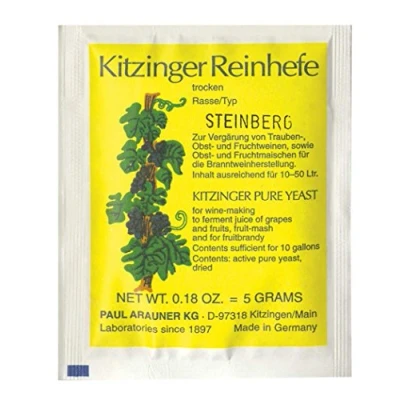 Image of Steinberg Yeast Kitzinger 50L Active Dried Wine for Wine, Making Yeast, Mead Nutrient, High Alcohol, Grapes and Fruits