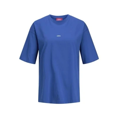 Image of JJXX Women&#039;s JXANDREA SS Loose Every Logo TEE NOOS T Shirt, Blue Iolite, XL