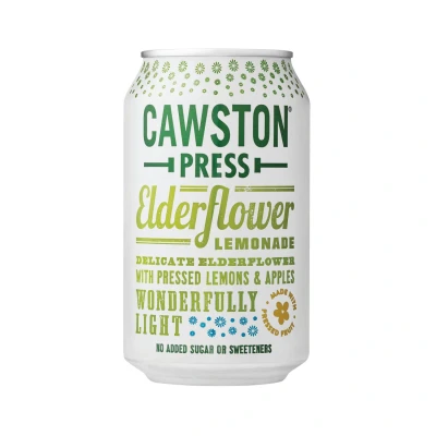 Image of Cawston Press Elderflower Lemonade Soft Drink 330ml Can (Pack of 24)