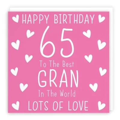 Image of Hunts England Gran 65th Birthday Card Happy 65 To The Best In World Lots Of Love Iconic Collection