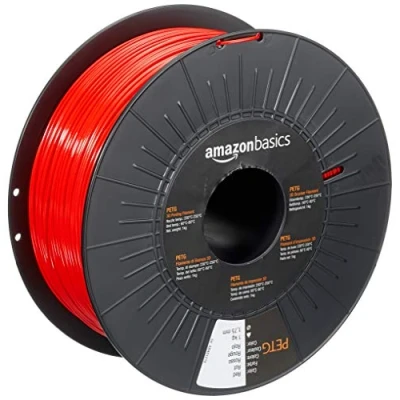 Image of Amazon Basics PETG 3D Printer Filament, 1.75 mm, Red, 1 kg Spool