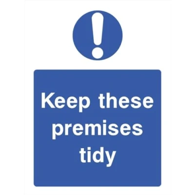 Image of Keep Premises Tidy Sign Metal Retro Vintage Tin Poster Wall Art Decor 8x12 Inches