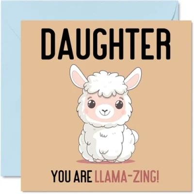 Image of Birthday Cards for Daughter Llama Zing Funny Happy Card from Mum Dad, Gifts, 145mm x Joke Greeting Women Her