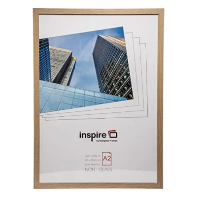 Image of Hampton Frames SORBONNE A2 (42x59cm) Oak Effect Picture Poster Photo Frame Plexi (Non Glass) SORA2NG