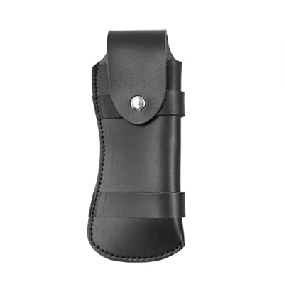 Image of DONGKER Pocket Knife Sheath, Leather Holster Handmade Pouch with Snap Closure Fit 4.5&quot; Trapper Folding (without knife)