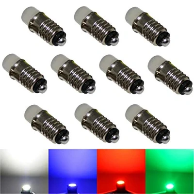 Image of 10x LED E5.5 Light Bulb 12 V Cool White Blue Green Red (Red)