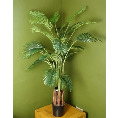 Image of 150cm Large Artificial Areca Palm Tree Potted in Black Pot